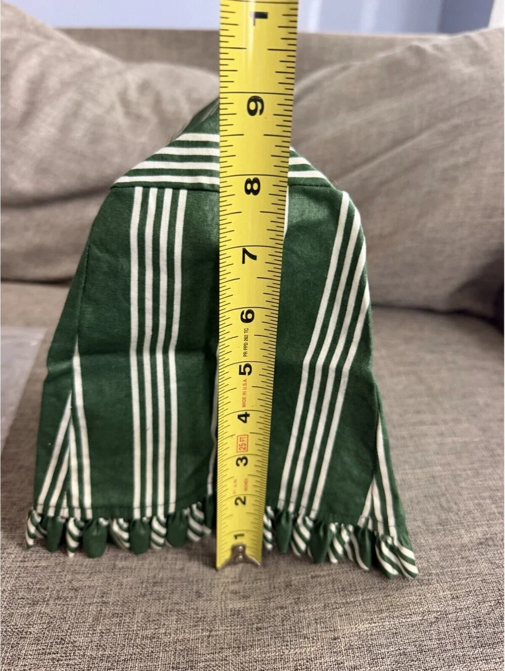 Longaberger Spring Basket Fabric Liner In Hunter Green Stripe New